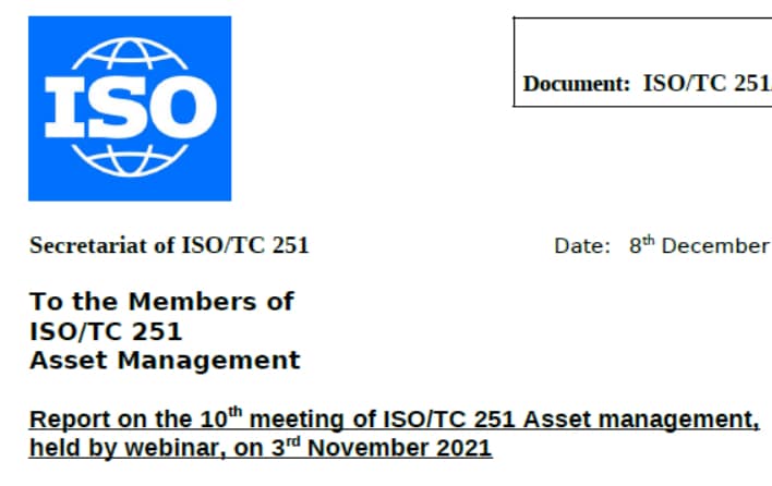 ISO/TC251第10次全会会议纪要 - 资产管理标准与技术-资产管理标准与技术